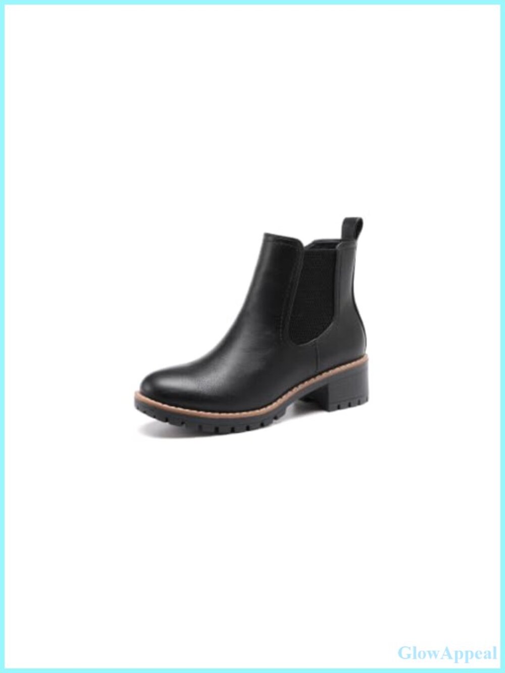 Women's Chunky Heel Chelsea Booties Slip-On Ankle Boot Faux Leather